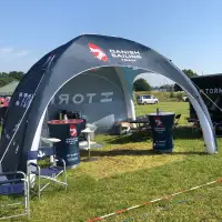 Danish Sailing Association advertising tent with logo and branding at the event site
