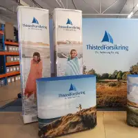Thisted Forsikring reklameblokker med bilder og logo